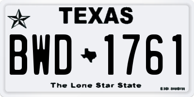 TX license plate BWD1761