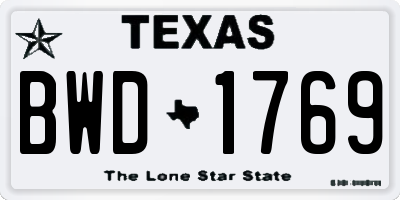 TX license plate BWD1769