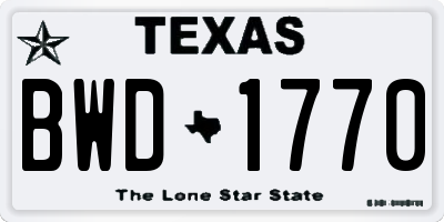 TX license plate BWD1770