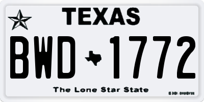 TX license plate BWD1772