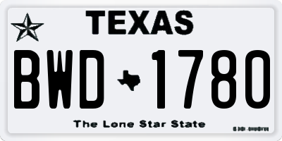 TX license plate BWD1780