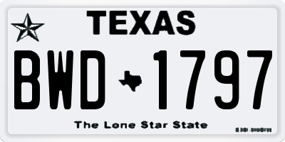 TX license plate BWD1797