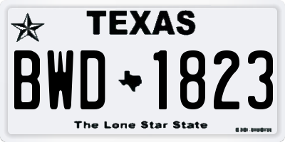 TX license plate BWD1823