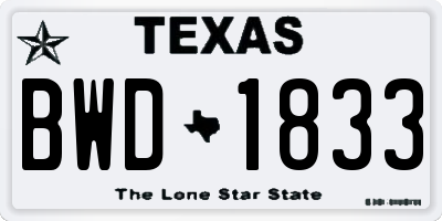 TX license plate BWD1833
