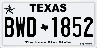 TX license plate BWD1852