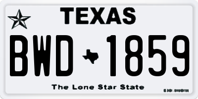 TX license plate BWD1859