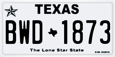 TX license plate BWD1873