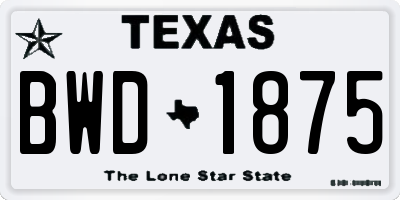 TX license plate BWD1875