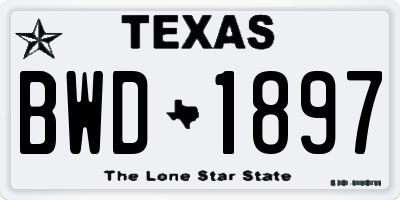 TX license plate BWD1897