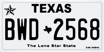 TX license plate BWD2568