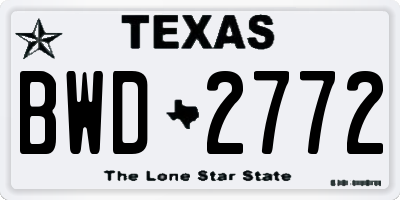TX license plate BWD2772