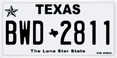 TX license plate BWD2811