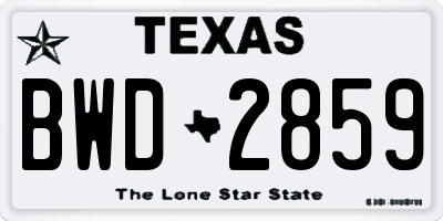 TX license plate BWD2859