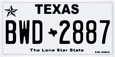 TX license plate BWD2887