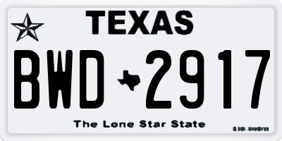 TX license plate BWD2917