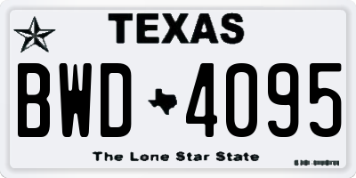 TX license plate BWD4095