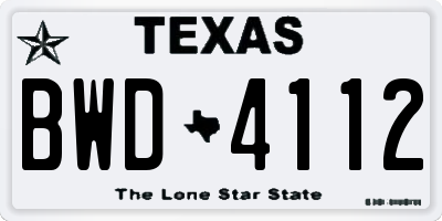 TX license plate BWD4112
