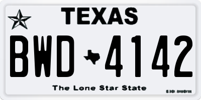TX license plate BWD4142