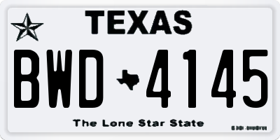 TX license plate BWD4145