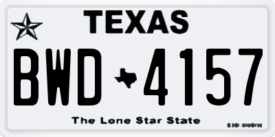 TX license plate BWD4157