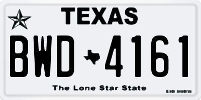 TX license plate BWD4161
