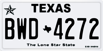 TX license plate BWD4272