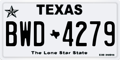TX license plate BWD4279