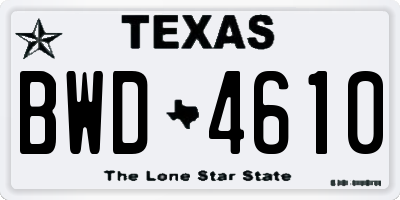 TX license plate BWD4610