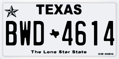 TX license plate BWD4614