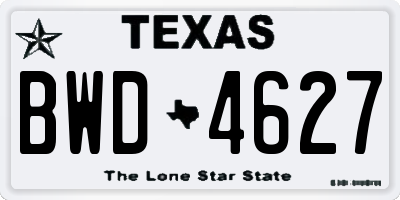 TX license plate BWD4627