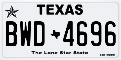 TX license plate BWD4696