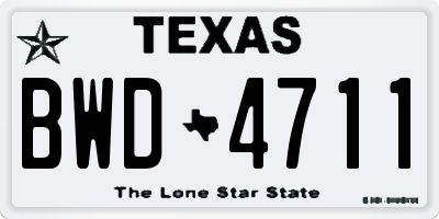 TX license plate BWD4711