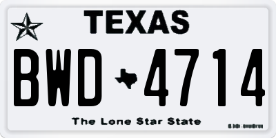 TX license plate BWD4714