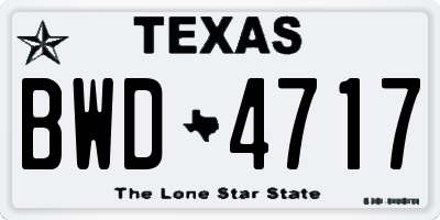 TX license plate BWD4717