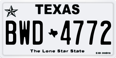 TX license plate BWD4772