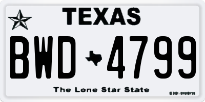 TX license plate BWD4799