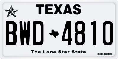 TX license plate BWD4810