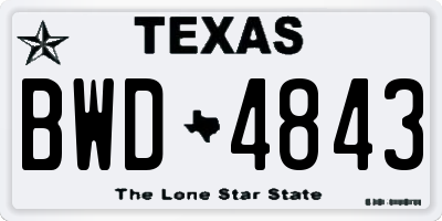 TX license plate BWD4843