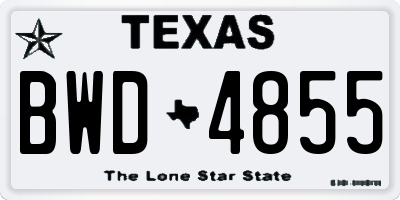 TX license plate BWD4855