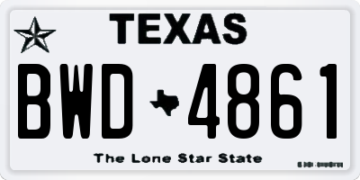TX license plate BWD4861