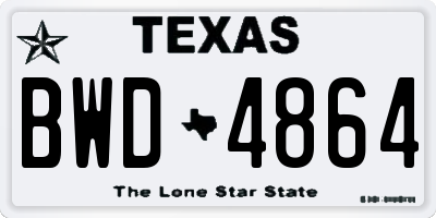 TX license plate BWD4864