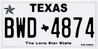 TX license plate BWD4874