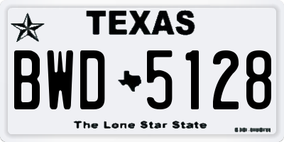 TX license plate BWD5128