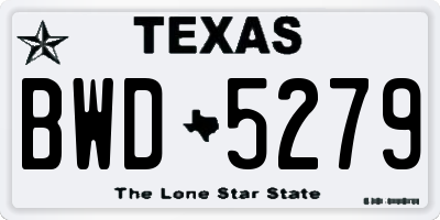 TX license plate BWD5279