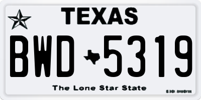 TX license plate BWD5319