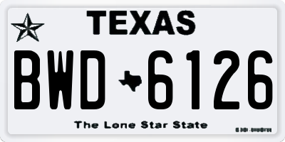 TX license plate BWD6126
