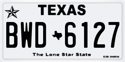TX license plate BWD6127
