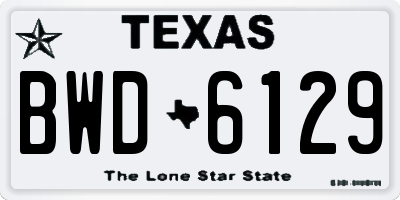 TX license plate BWD6129