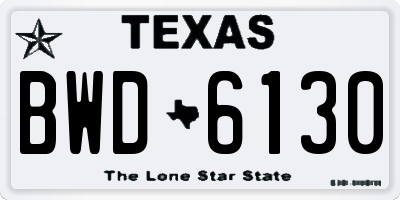 TX license plate BWD6130