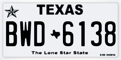 TX license plate BWD6138